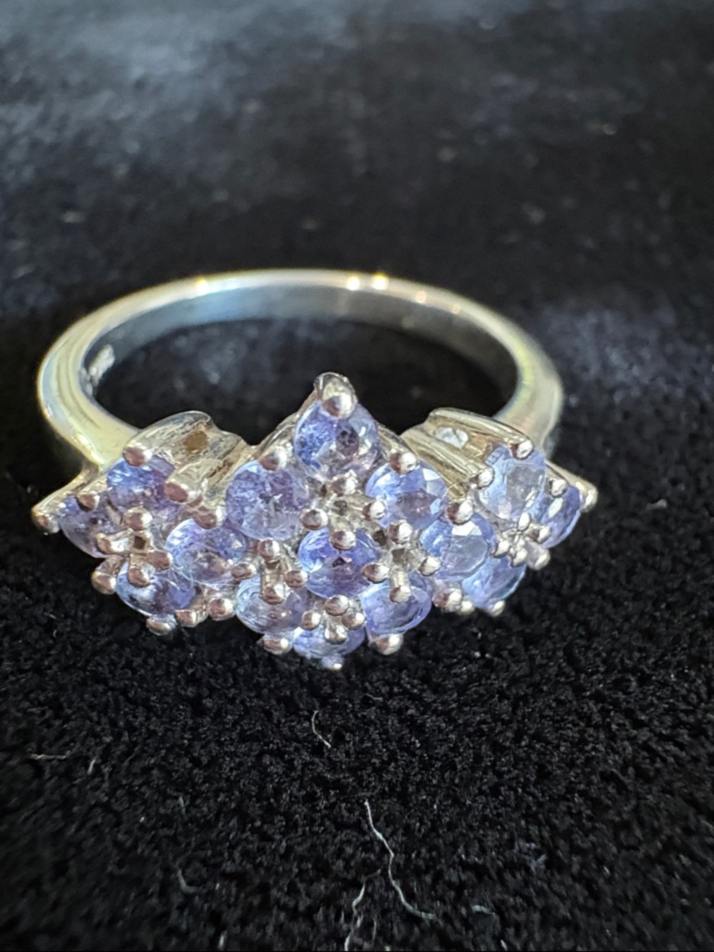 Sterling Silver Lavender Cluster Gemstone Ring